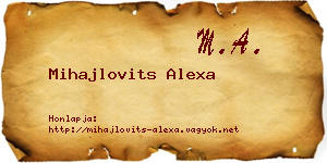 Mihajlovits Alexa névjegykártya